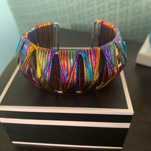 Silver Metal Wire Cuff Bracelet